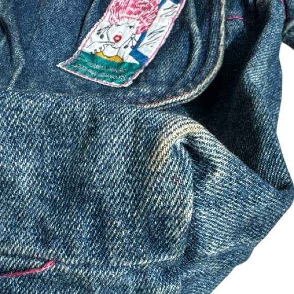 Vintage Denim Purse with Cartoon Comic Patches - Picture 10 of 10